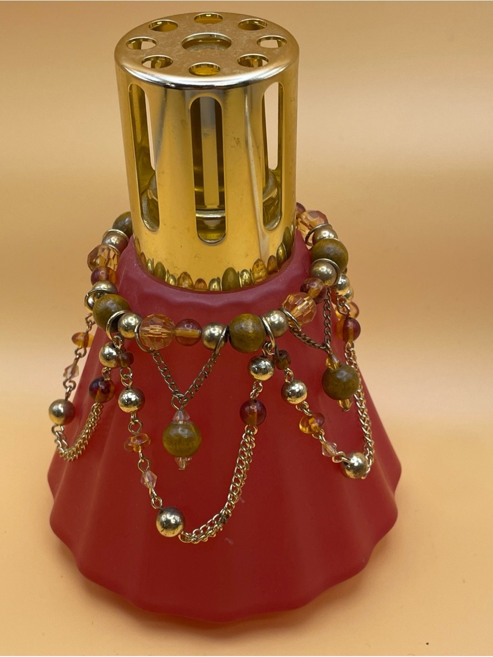 Lampe Berger France Frosted Fluted Glass Catalytic Diffuser with Beaded Cover